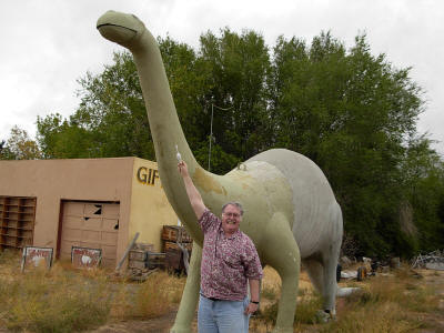 Robert with the Bliss apatosaurus